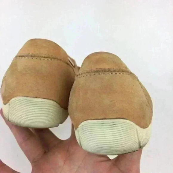 Michael Kors Flat 5.5 Orange Italian Suede Driving - Picture 6 of 9